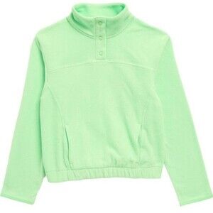 NWT Zella Girl Polar Fleece Snap Pullover Sweater Big Girl SZ Large 10/12